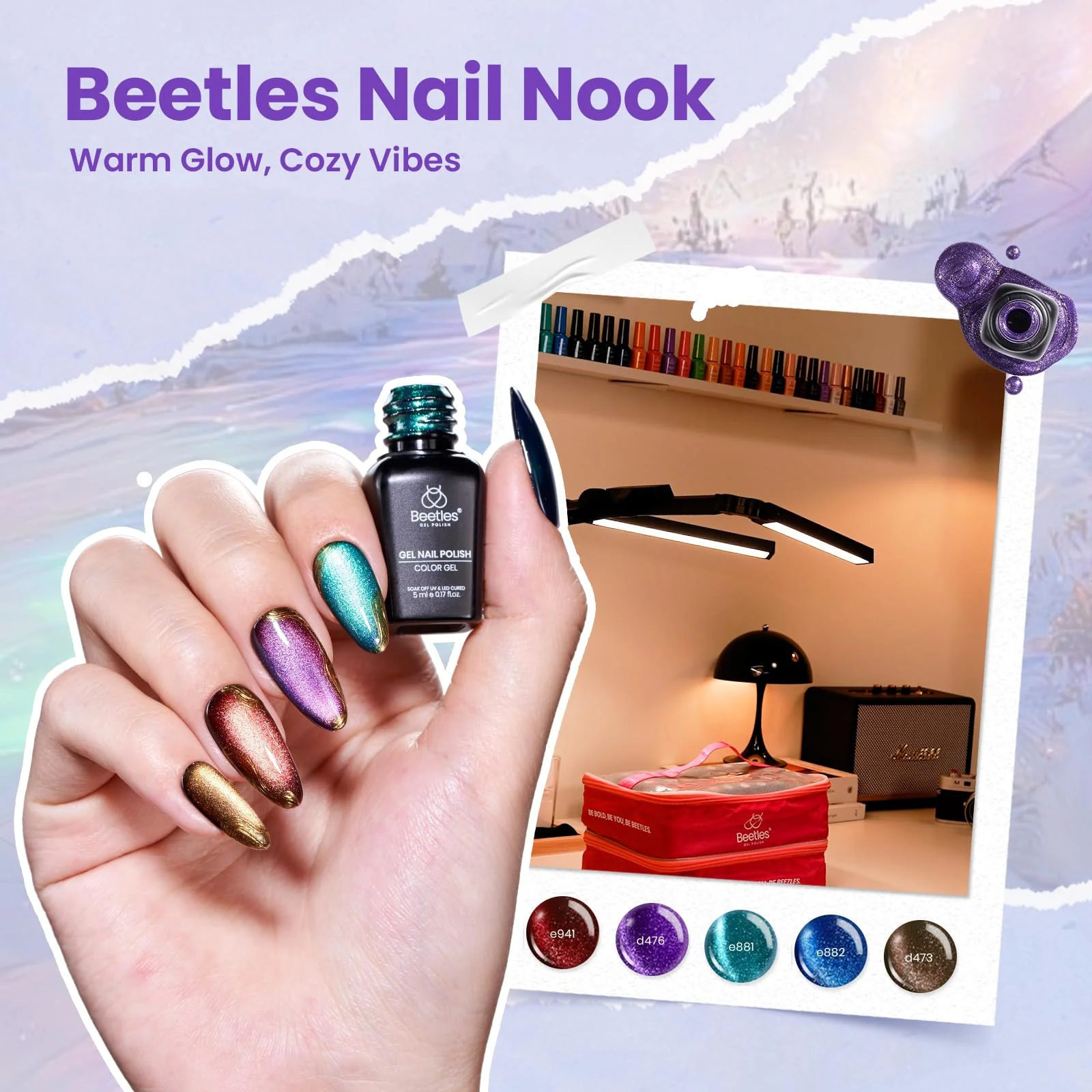 (Extra Free £20 Mystery Gift ) 100 Colors Hema Free Nails 119PCS with Storage Bag Perfect Gift Gel Polish Set for All Season - Image 3