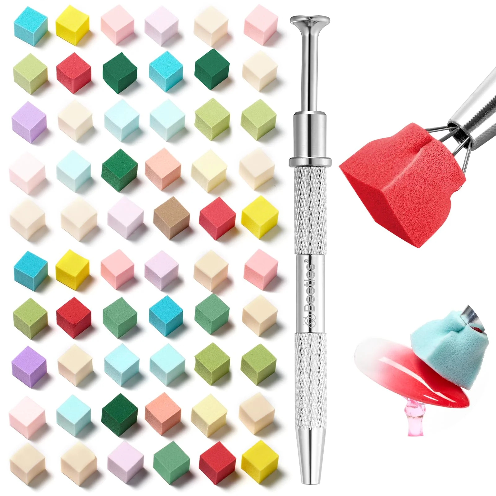 150Pcs Soft Nail Sponges for Ombre Colorful Nail Sponge with Grabbing Pen Blooming Nails Art Brushes - Image 9