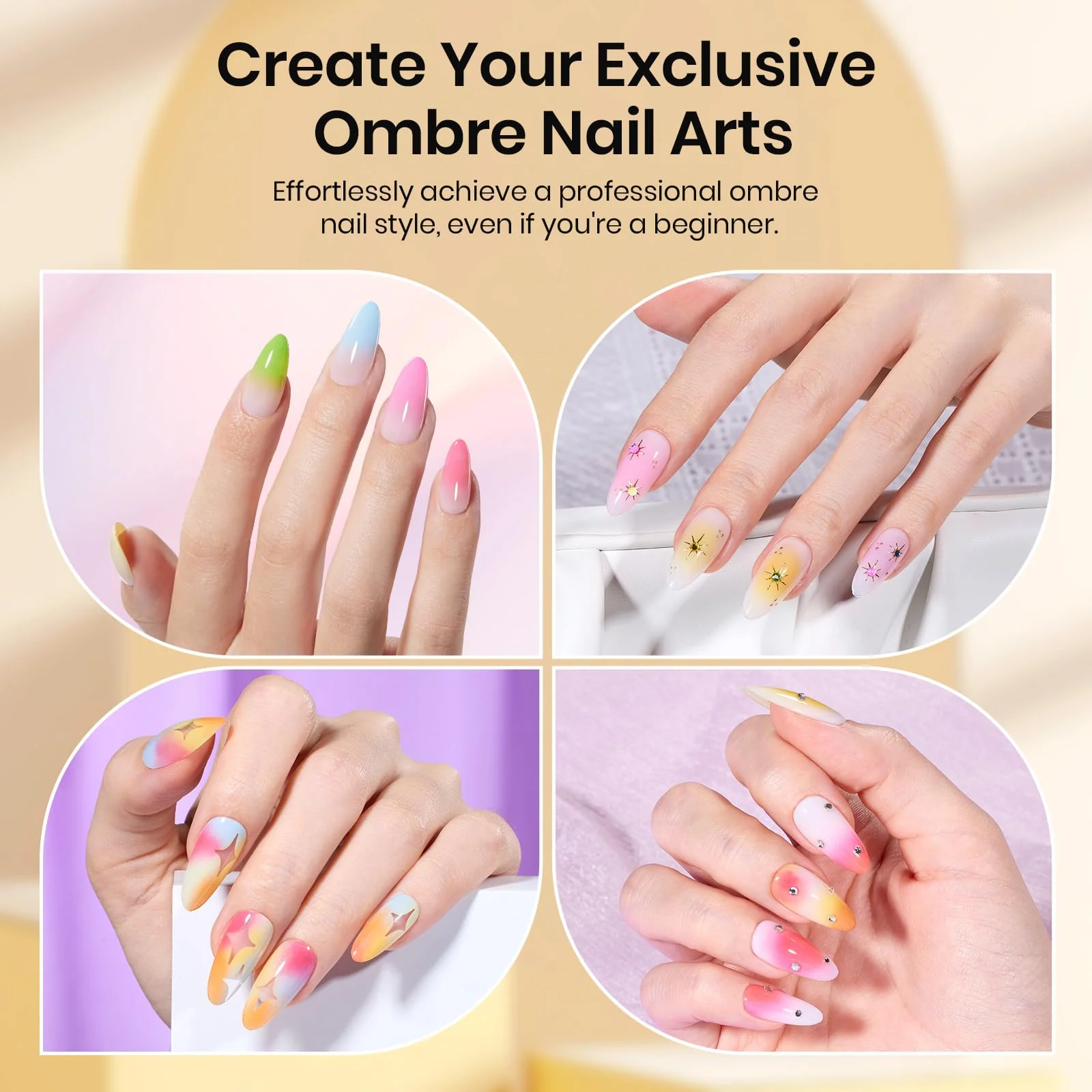 150Pcs Soft Nail Sponges for Ombre White Nail Sponge with Grabbing Pen Blooming Nails Art Brushes - Image 6