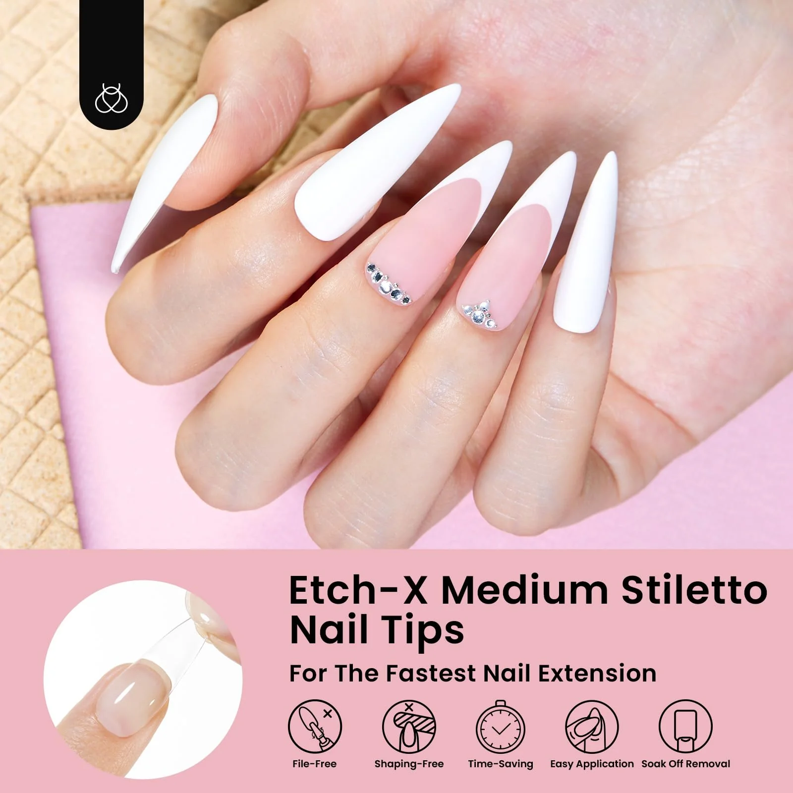 Beetles 12 Sizes Gel Nail Tips  MediumStiletto  Gel Nail Tips 288Pcs - Image 5