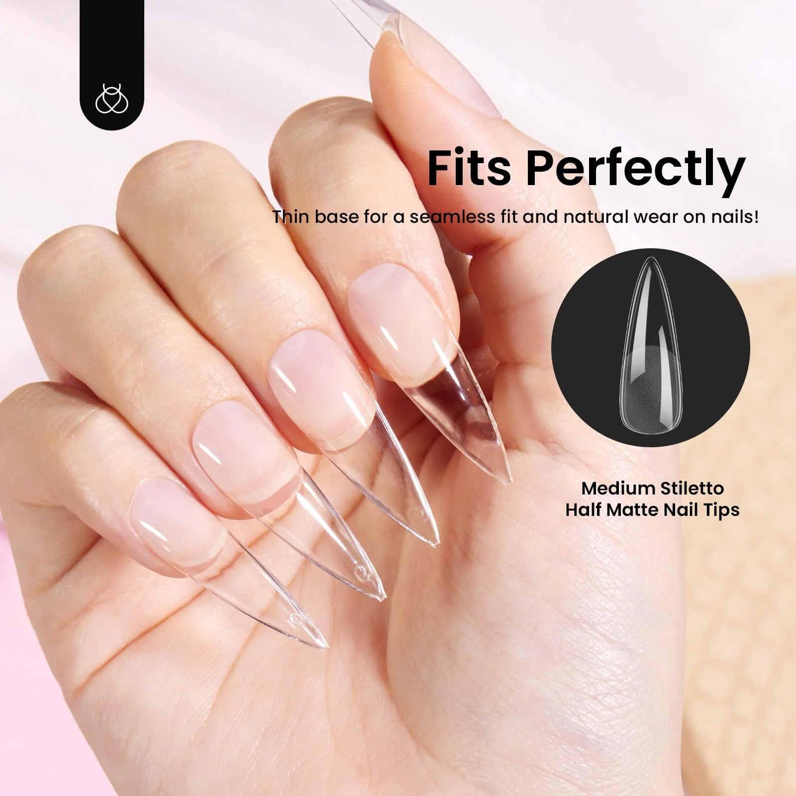 Beetles 12 Sizes Gel Nail Tips  MediumStiletto  Gel Nail Tips 288Pcs - Image 7