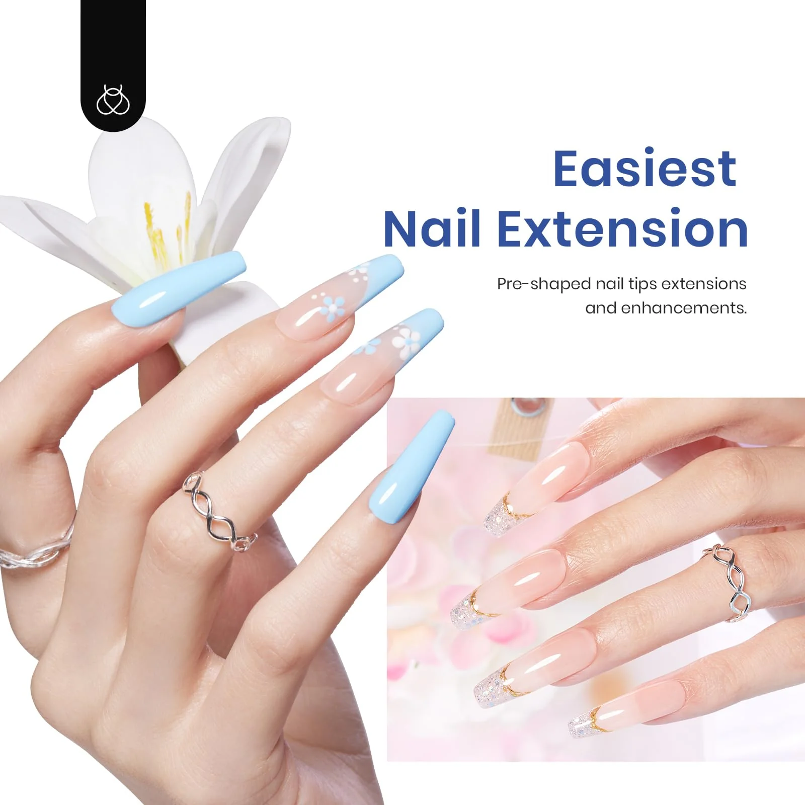 Beetles 5 in 1 Gel Nail Extension Kit - Easy Application Set With Base Coat - Image 3