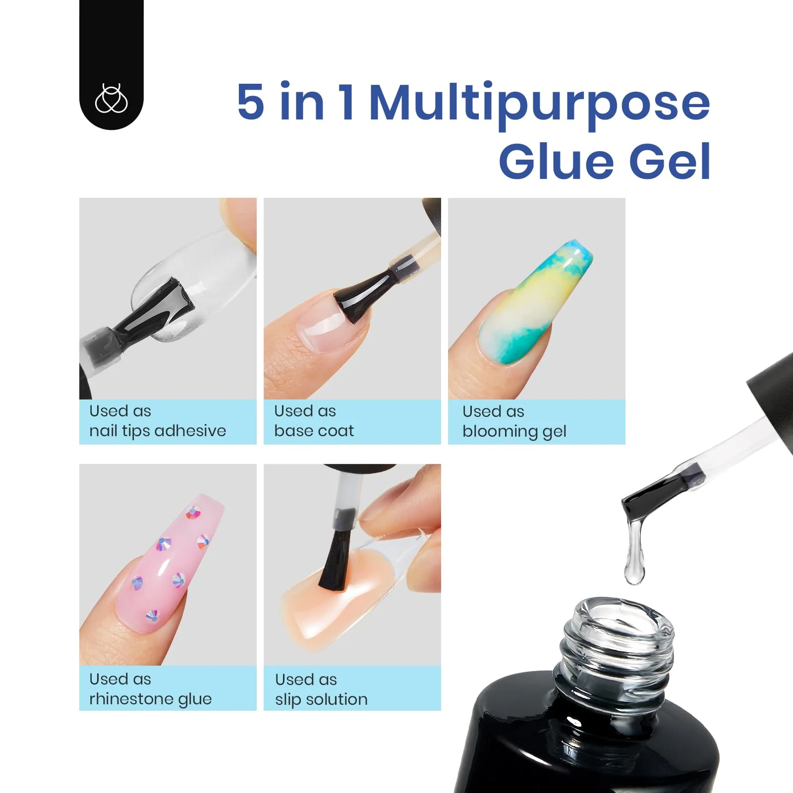 Beetles 5 in 1 Gel Nail Extension Kit - Easy Application Set With Base Coat - Image 5