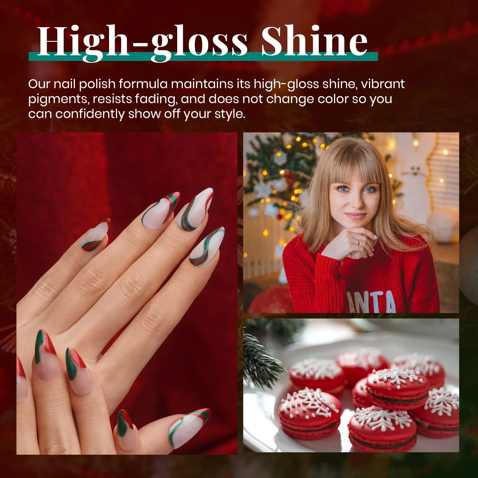 Beetles Nails  Gel Nail Polish Set- 5 Colors Sparkle Red Green Gel Polish Kit - Image 6
