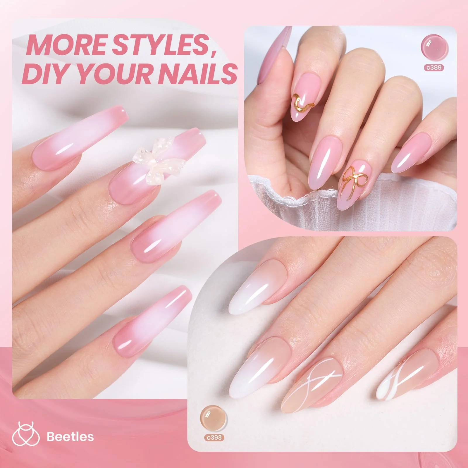 Beetles Gel Nail Polish - 6 Colours Summer Nails Jelly Gel Nail Polish Kit - Image 3