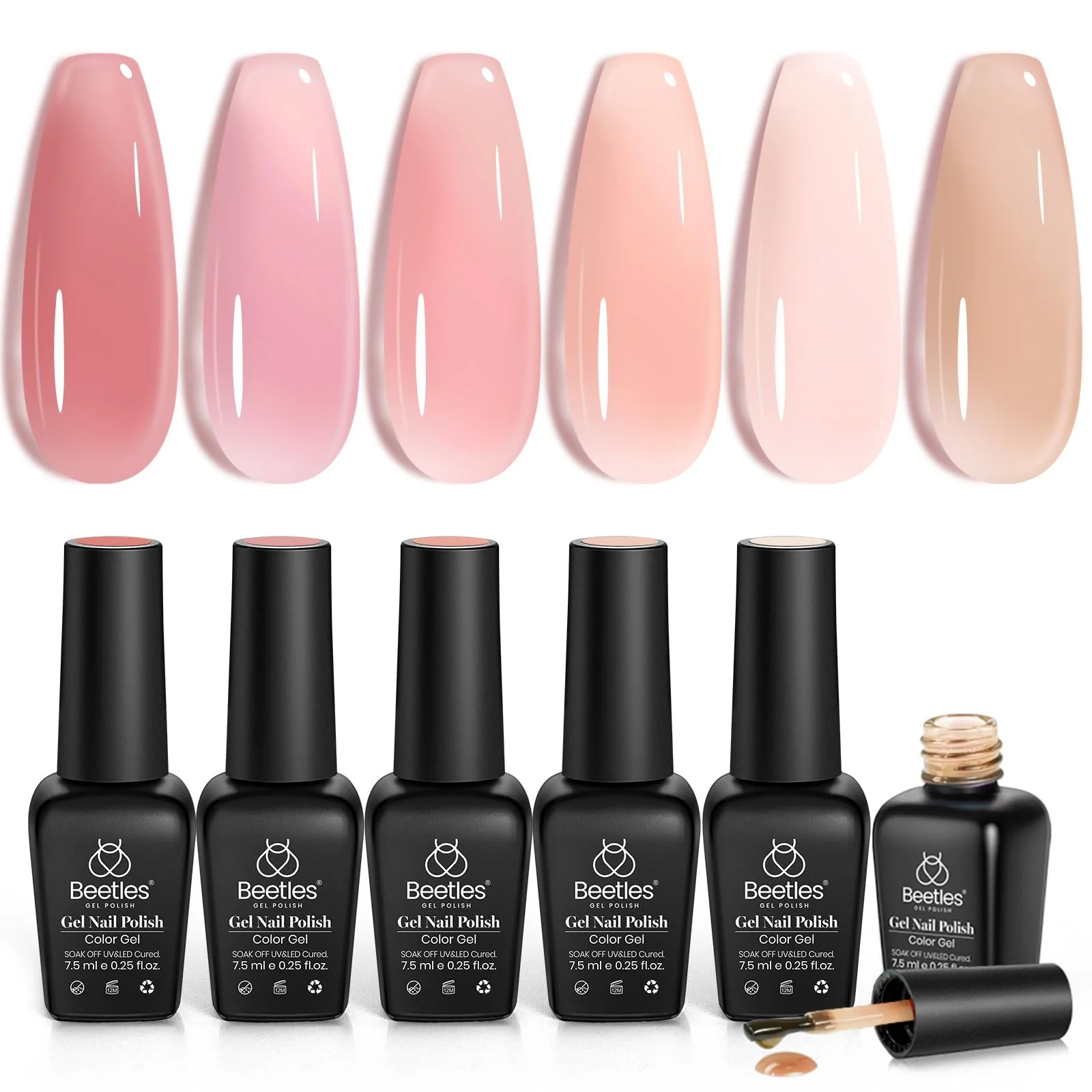 Beetles Gel Nail Polish - 6 Colours Summer Nails Jelly Gel Nail Polish Kit - Image 8