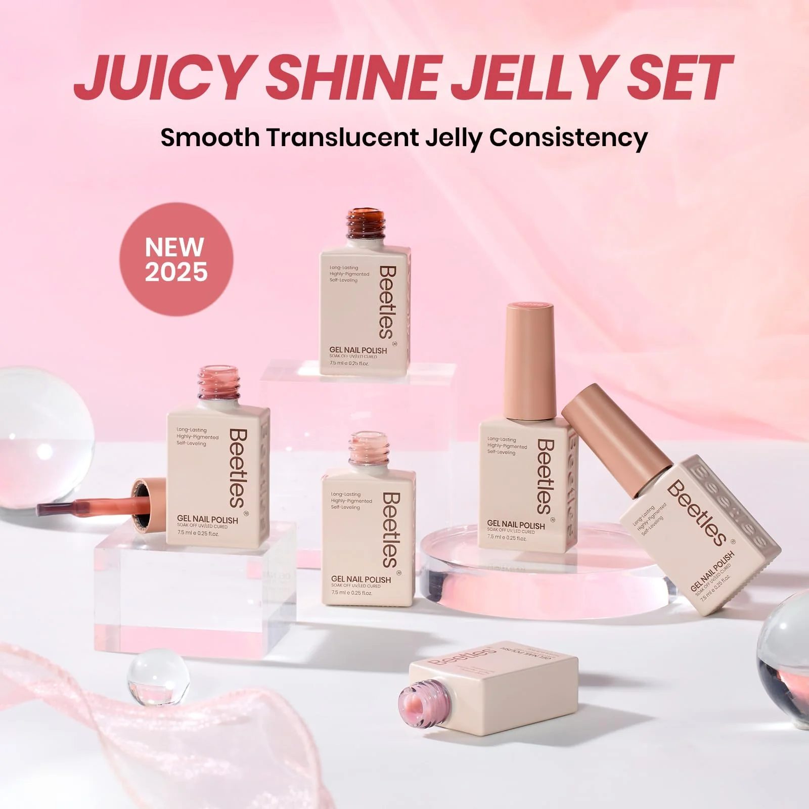 Beetles Gel Nail Polish Juicy Shine Nails  - 6 Colors Jelly Set Summer Nails - Image 5