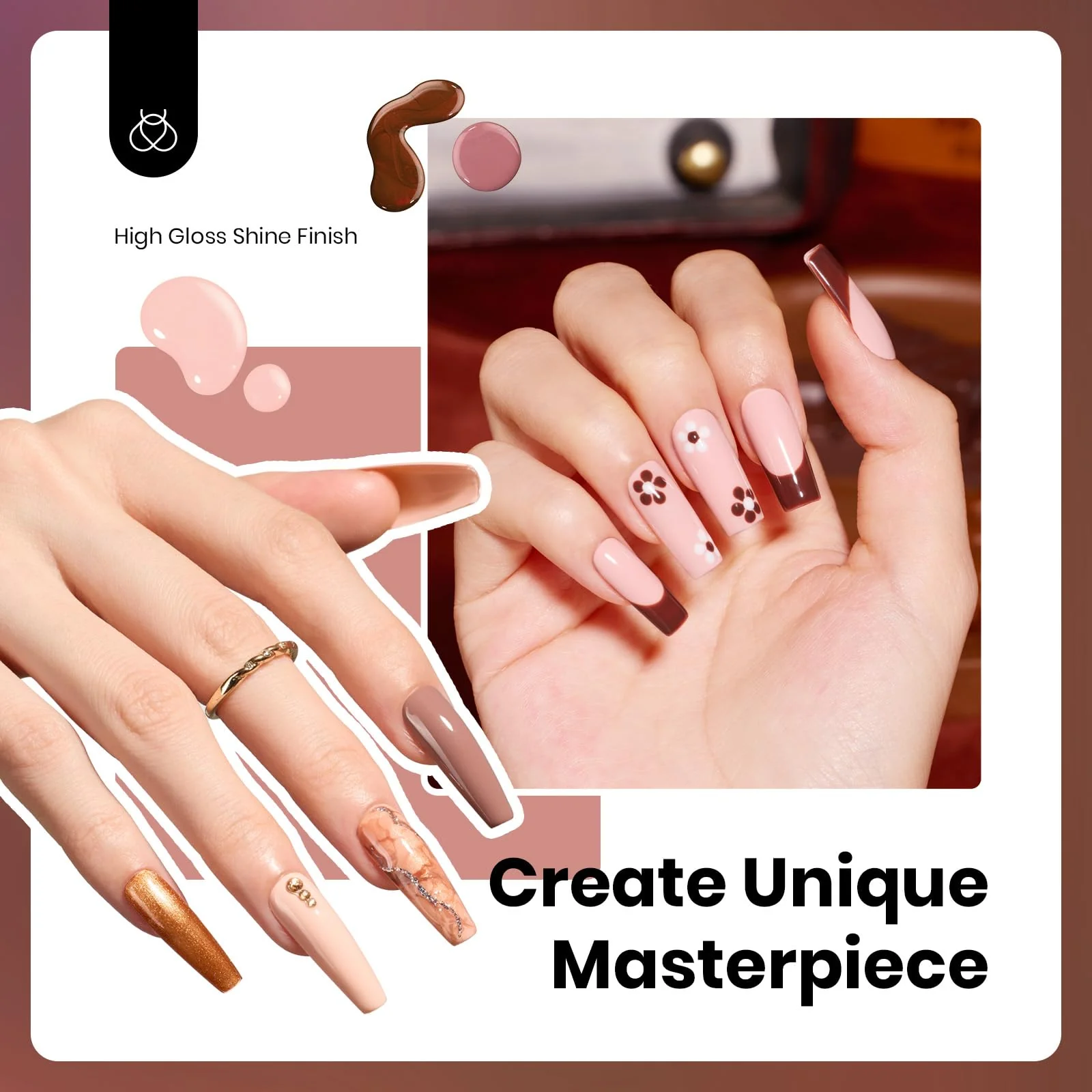 Beetles Gel Polish Nude Gel Summer Nails - Colorful Bottle 6 Color Each 15ml Set - Image 3