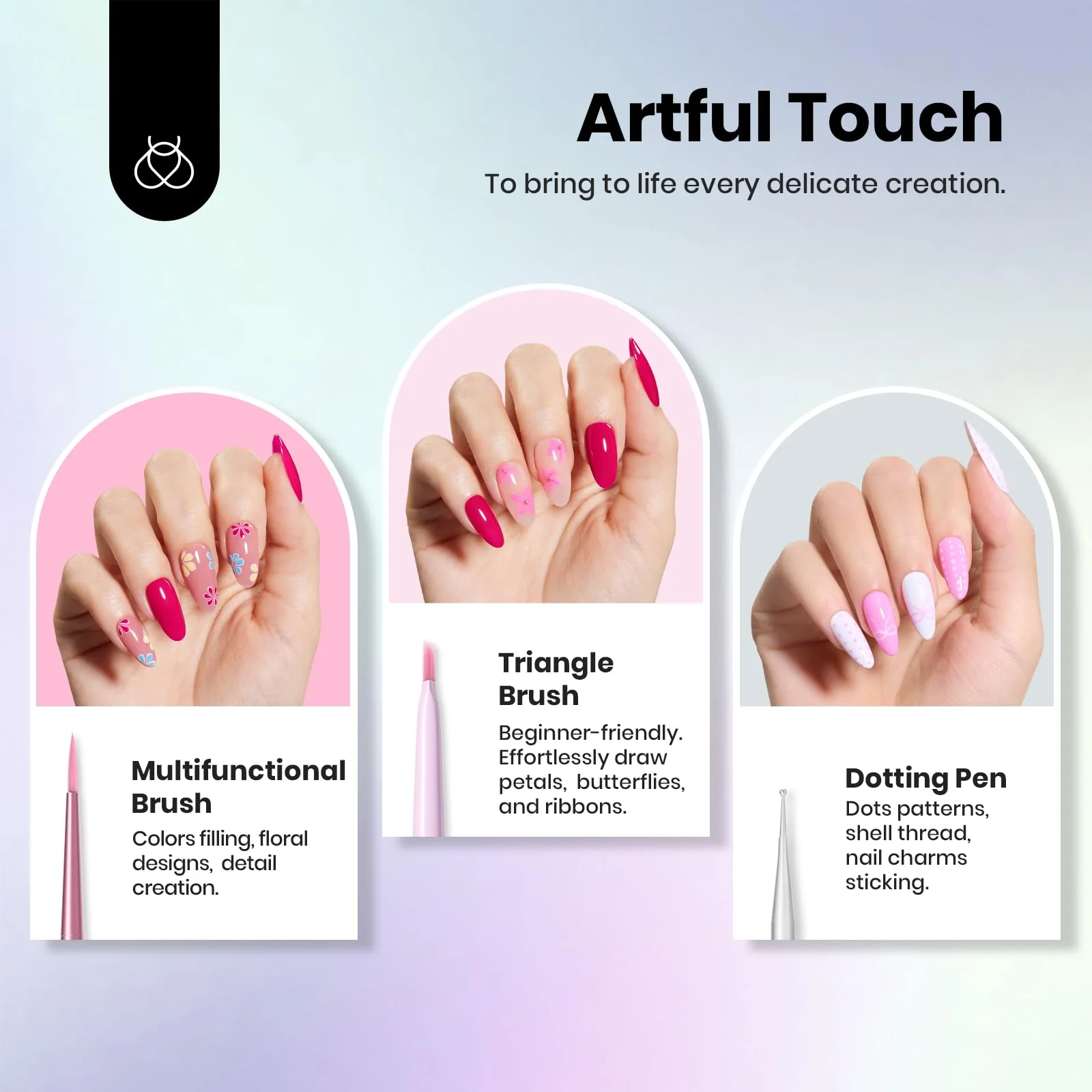 Beetles Nail Art Brushes Set for Gel Polish 8 Pcs - Nail Art - Image 5
