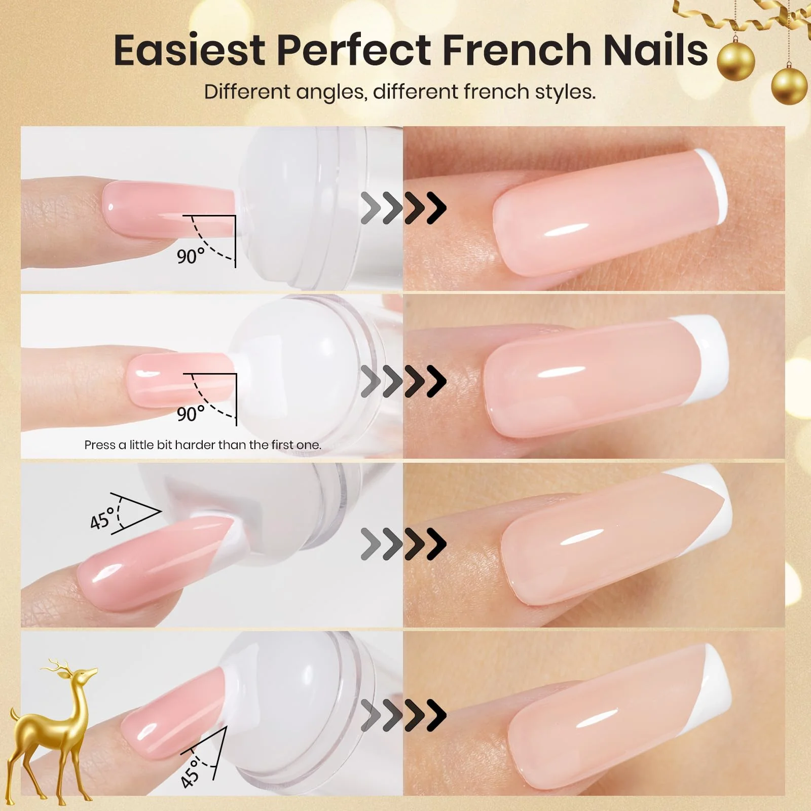 Beetles Nail Stamp 3Pcs Silicone French Tip Nail Stamp Kit - Image 5