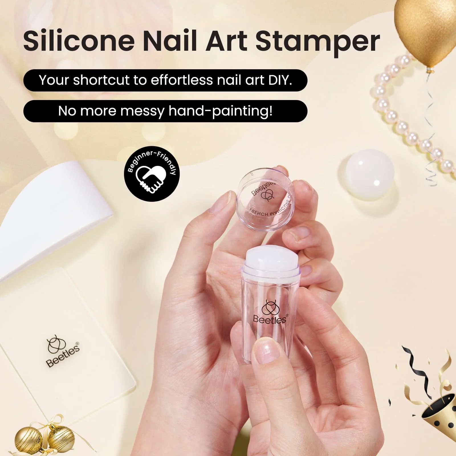 Beetles Nail Stamp 3Pcs Silicone French Tip Nail Stamp Kit - Image 7