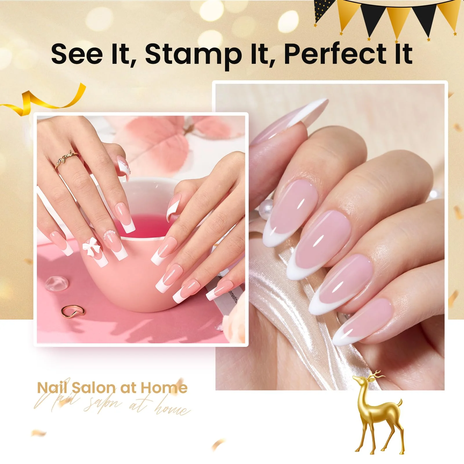 Beetles Nail Stamp 3Pcs Silicone French Tip Nail Stamp Kit - Image 8