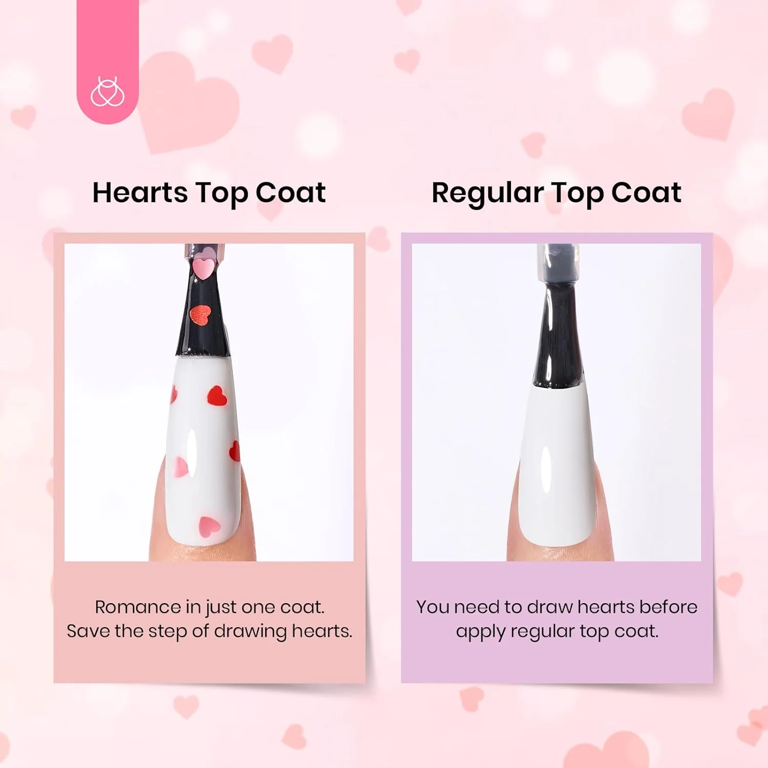 Beetles Pink & Red Heart Holographic Glitter Top Coat | 15ML - Image 4