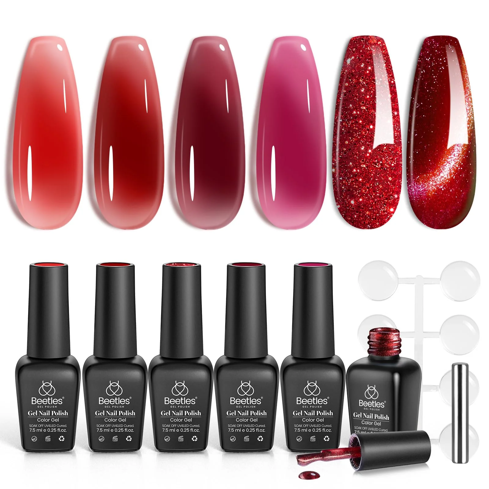 Red Reviva| 6 Colors Gel Polish Set Perfect Gift - Image 9