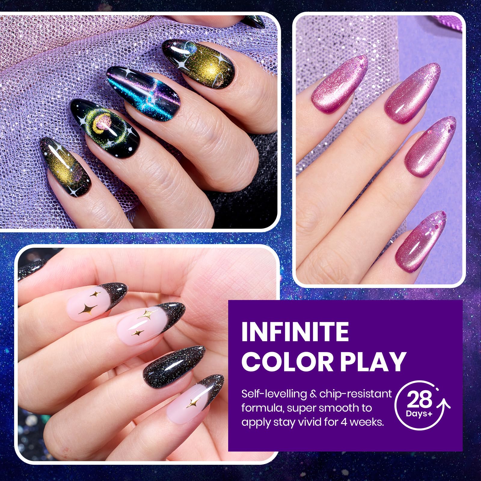 Beetles Stellar Mirage - 20 Colors Nails Jelly Cat Eye Color Changing Gel Polish Set - Image 5