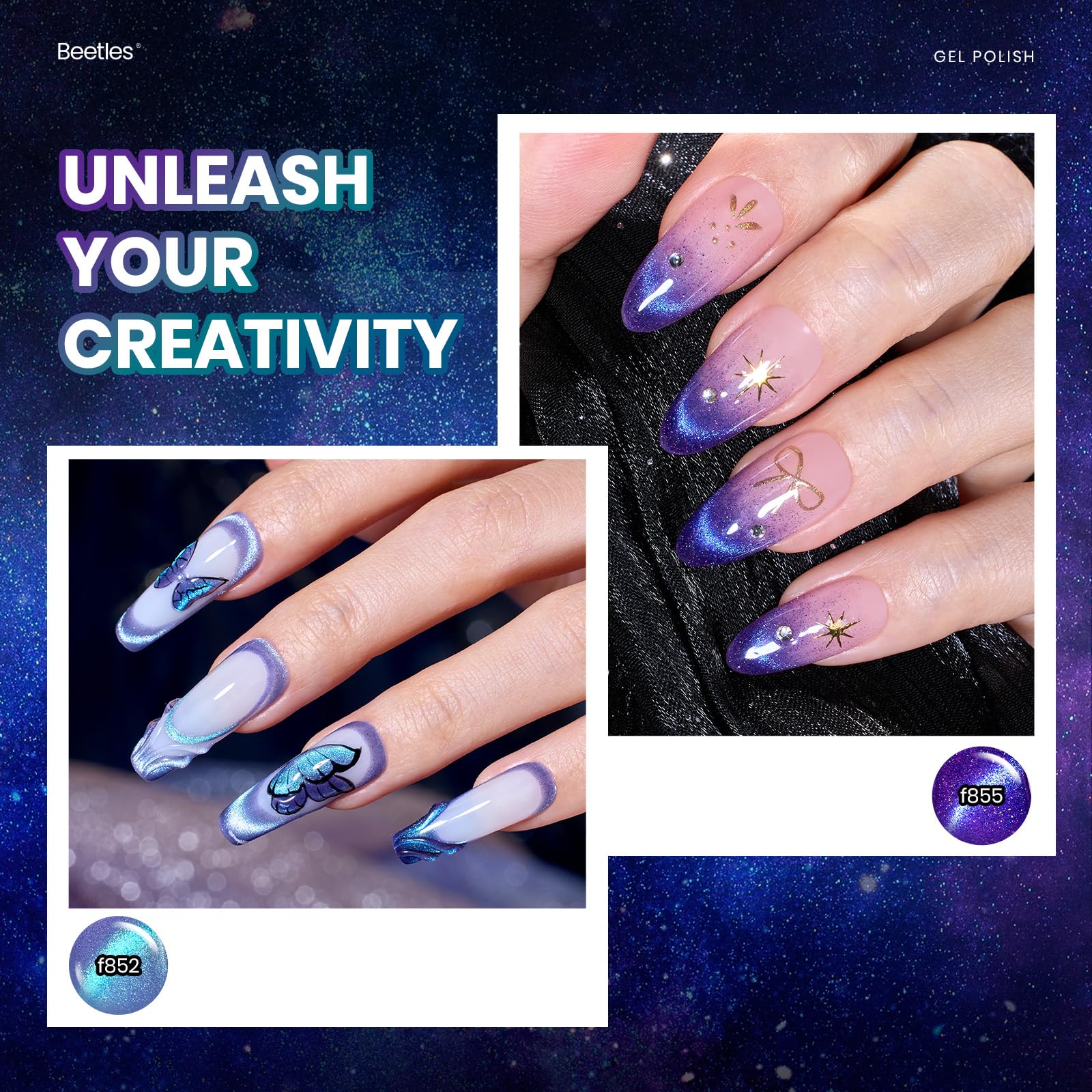 Beetles Stellar Mirage - 20 Colors Nails Jelly Cat Eye Color Changing Gel Polish Set - Image 6