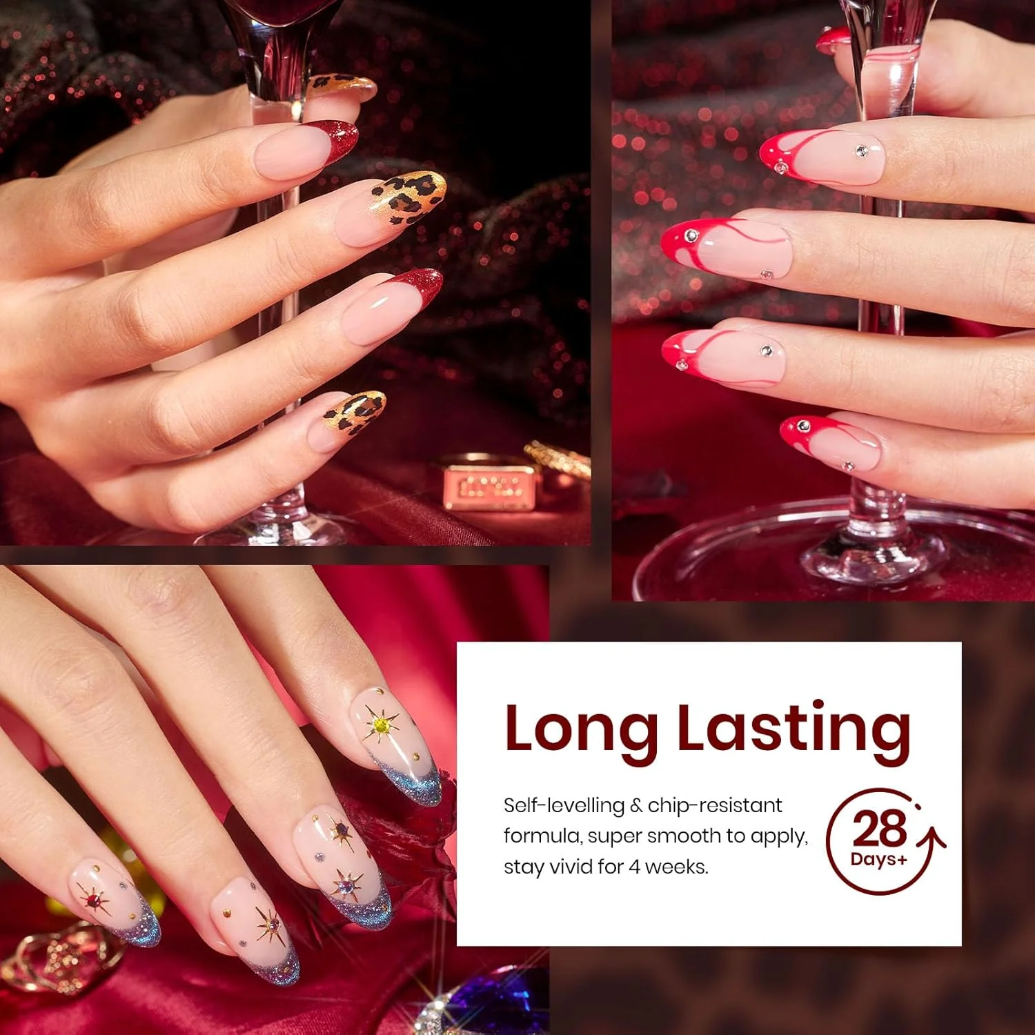 Mob Wife Winter Nails- 20 Gel Colors Set With Top And Base Coat (5ml/Each) - Image 3