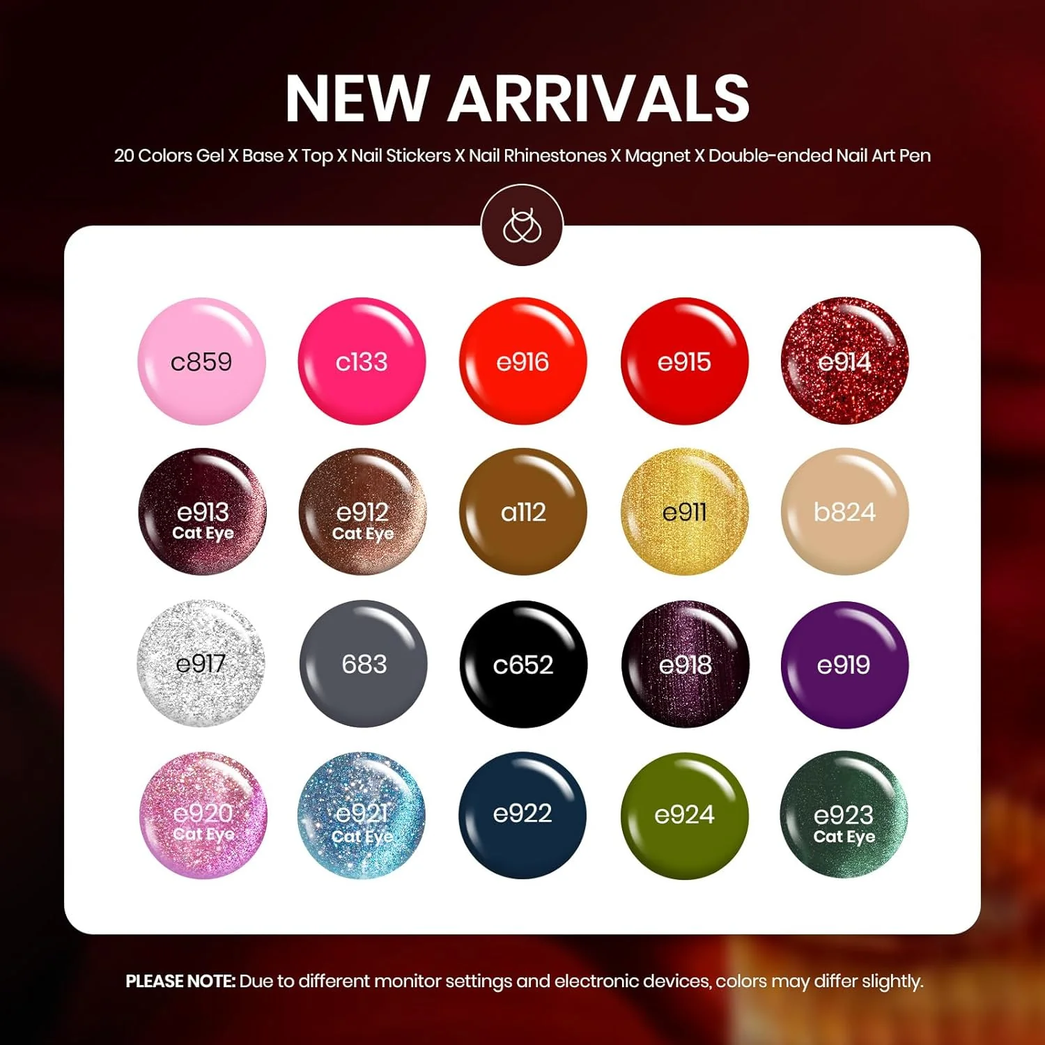 Mob Wife Winter Nails- 20 Gel Colors Set With Top And Base Coat (5ml/Each) - Image 4