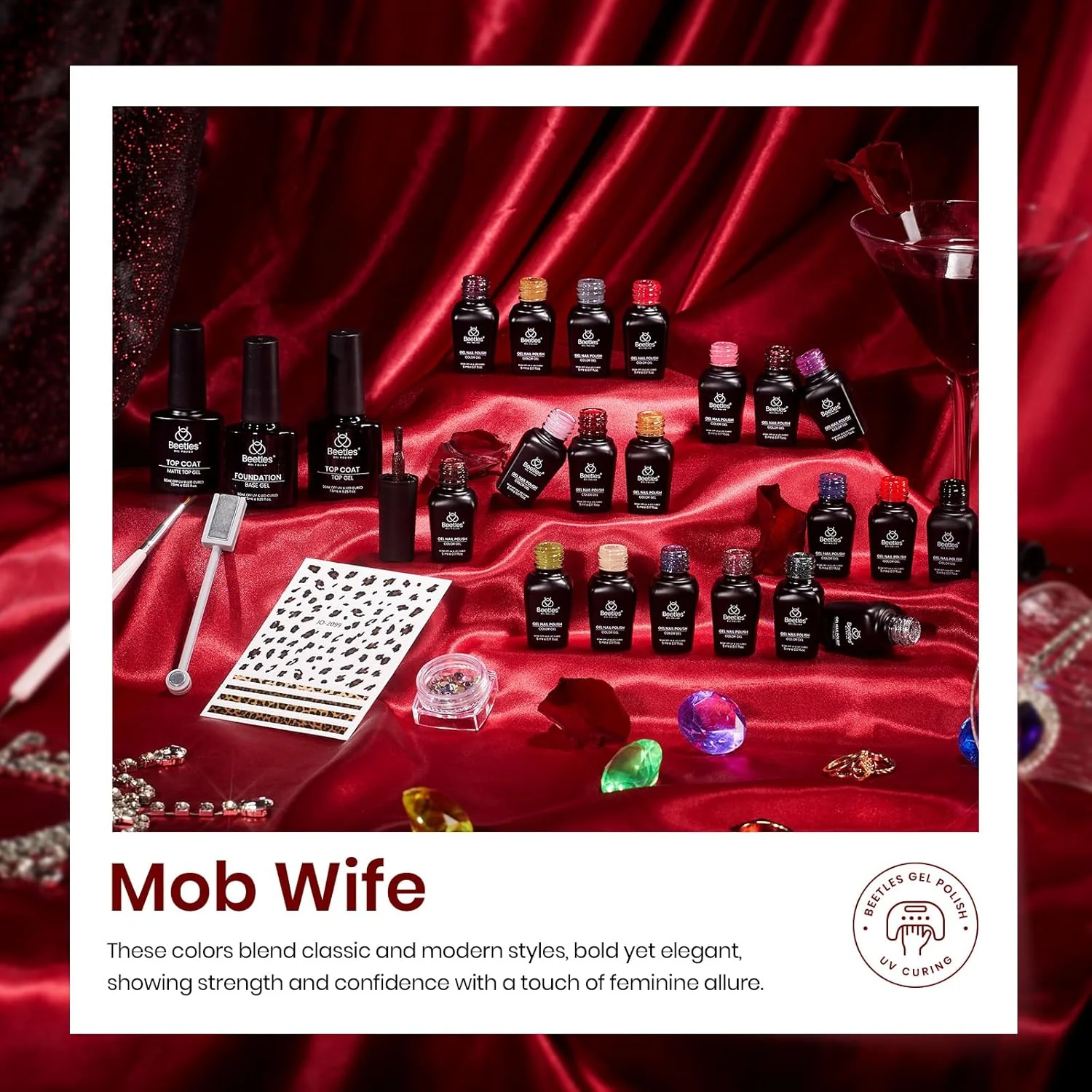 Mob Wife Winter Nails- 20 Gel Colors Set With Top And Base Coat (5ml/Each) - Image 6