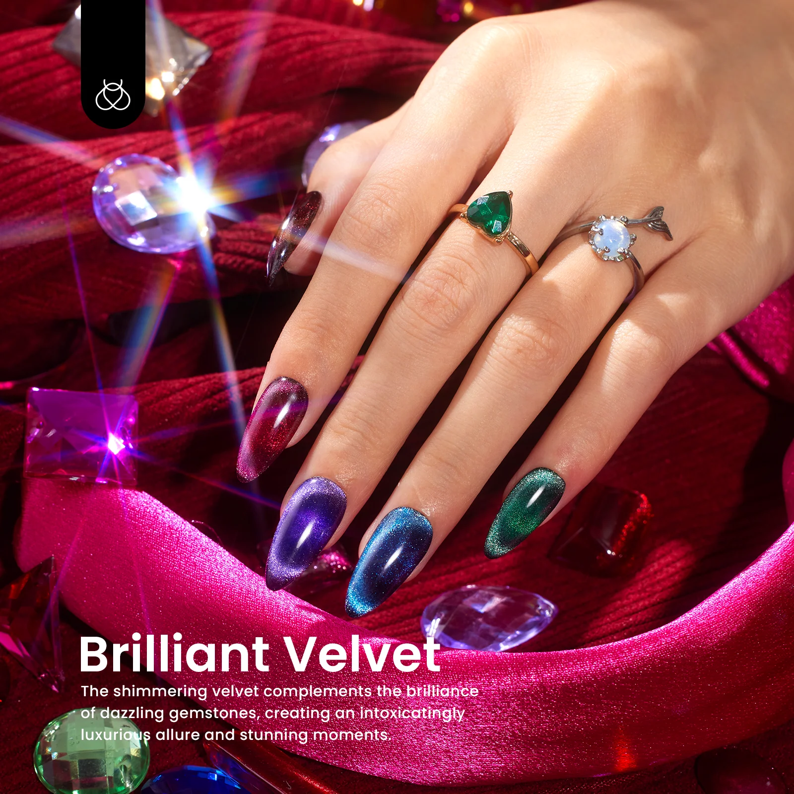 Brilliant Velvet - 6 Colors Cat Eye Gel Polish Set for Professionals - Image 4