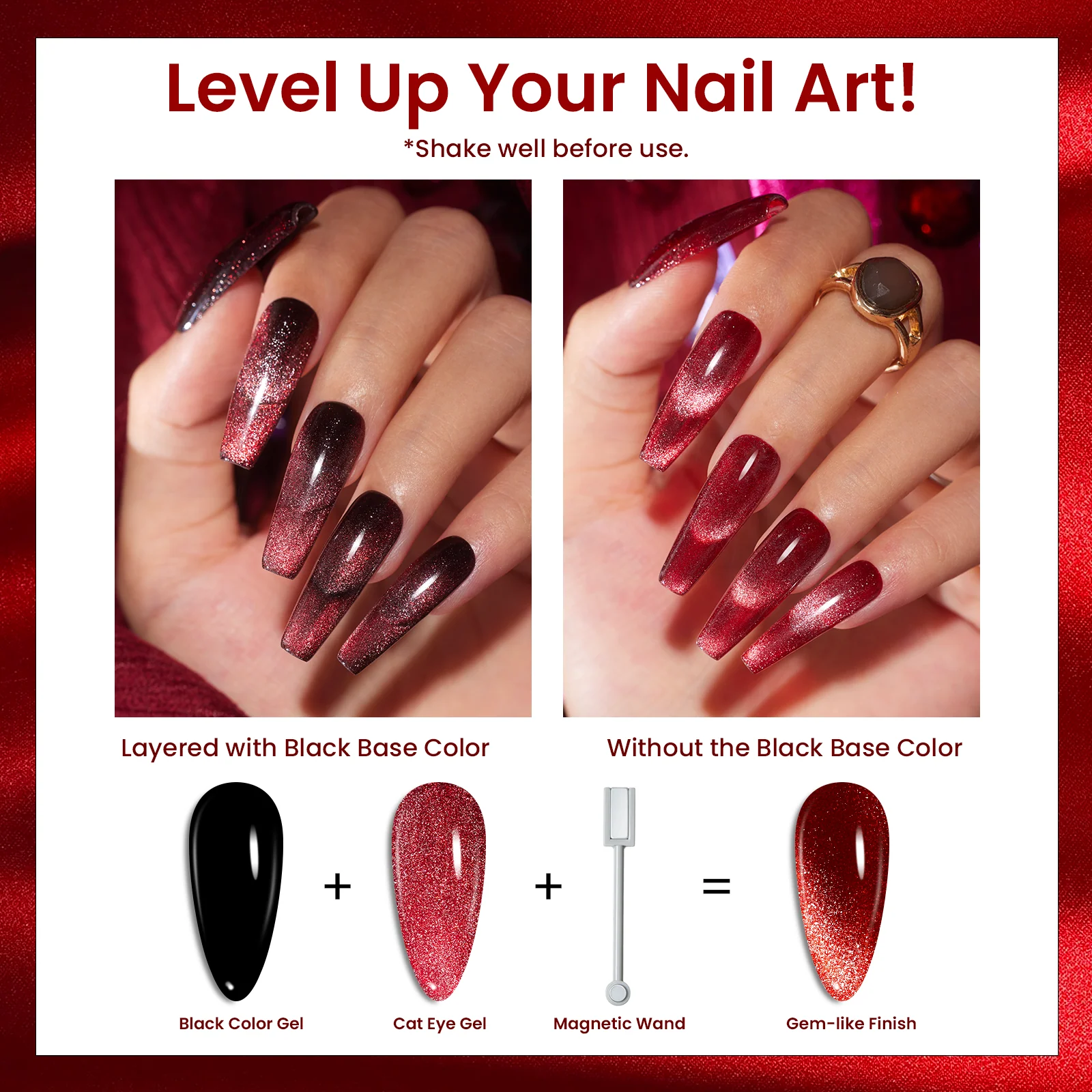 Brilliant Velvet - 6 Colors Cat Eye Gel Polish Set for Professionals - Image 5