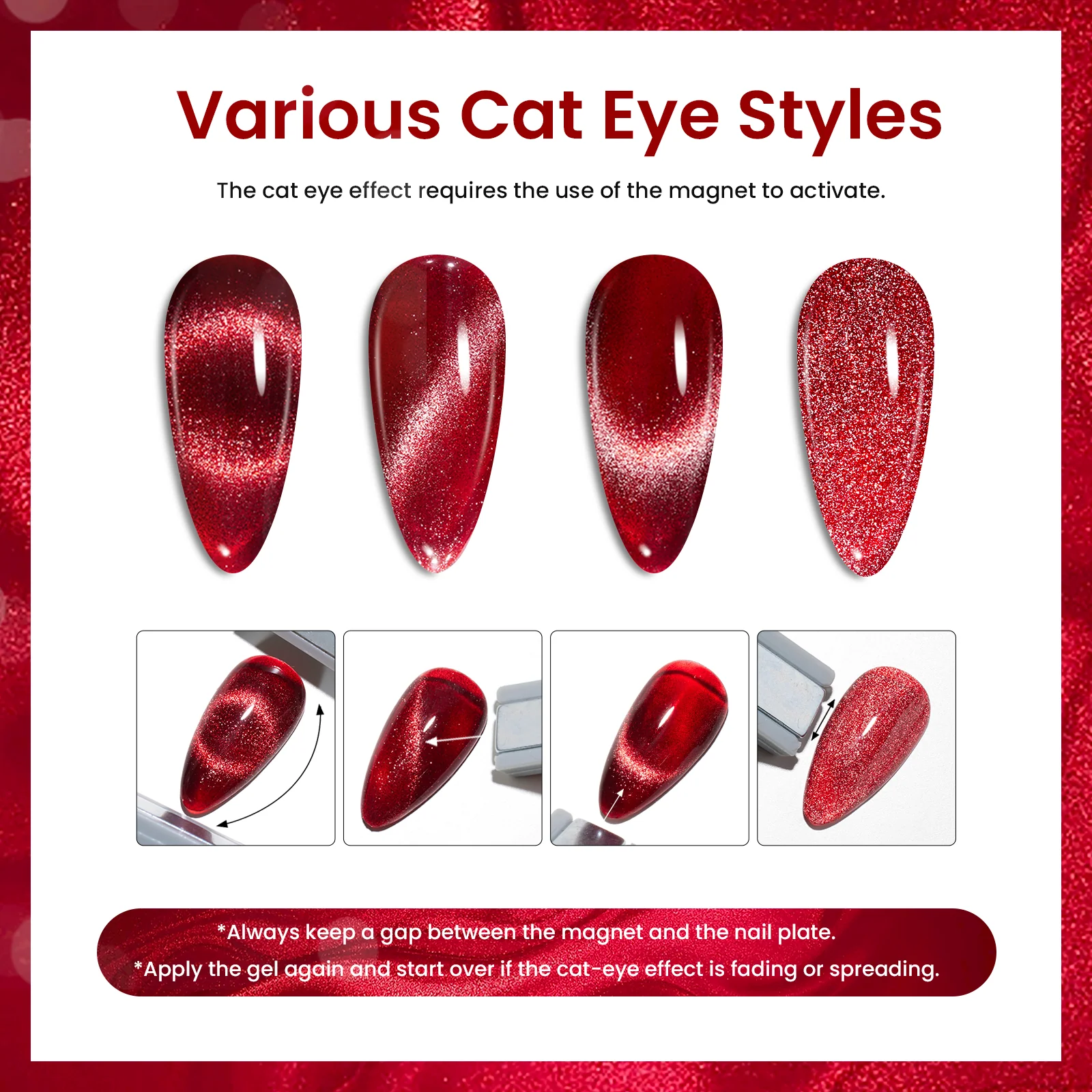 Brilliant Velvet - 6 Colors Cat Eye Gel Polish Set for Professionals - Image 7