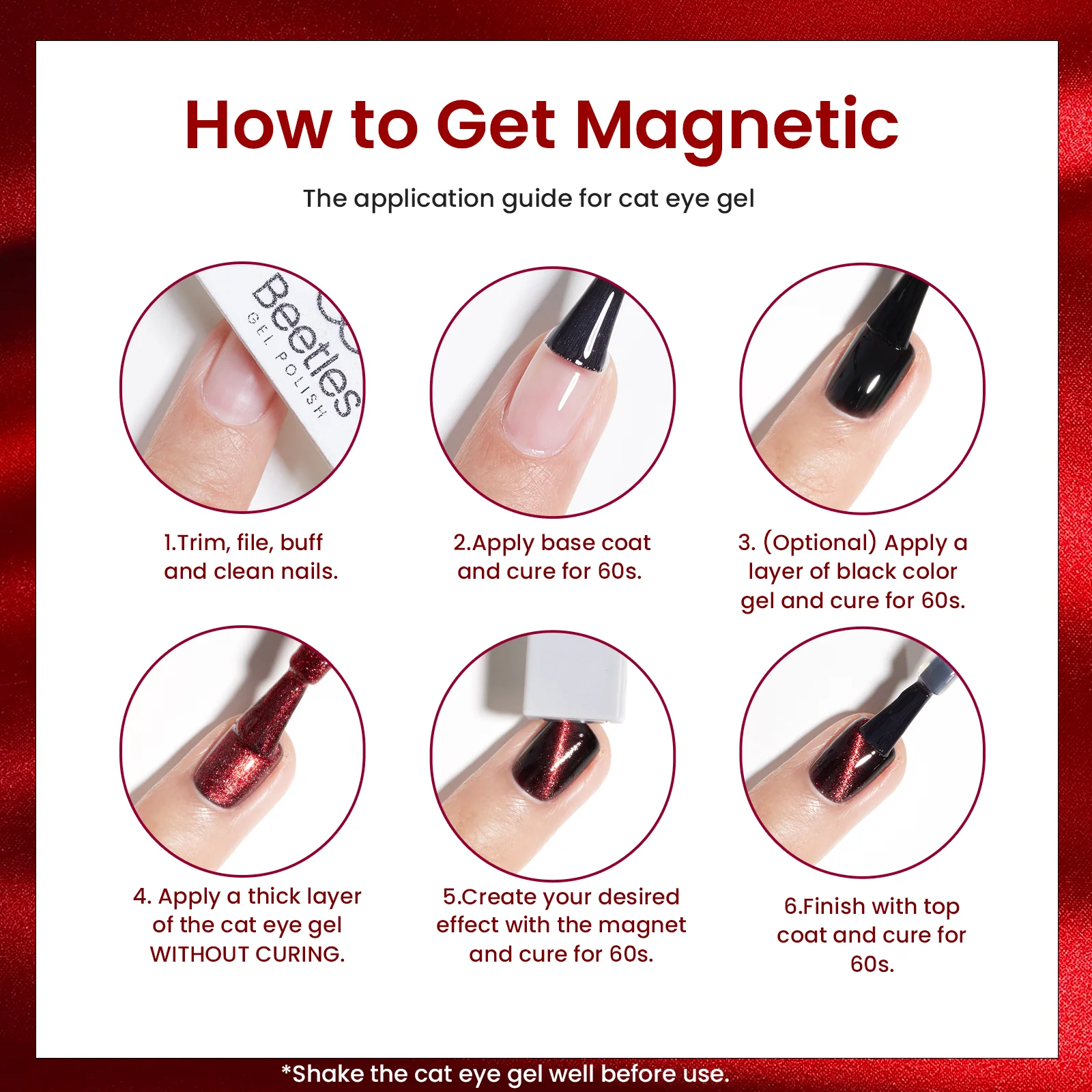Brilliant Velvet - 6 Colors Cat Eye Gel Polish Set for Professionals - Image 8