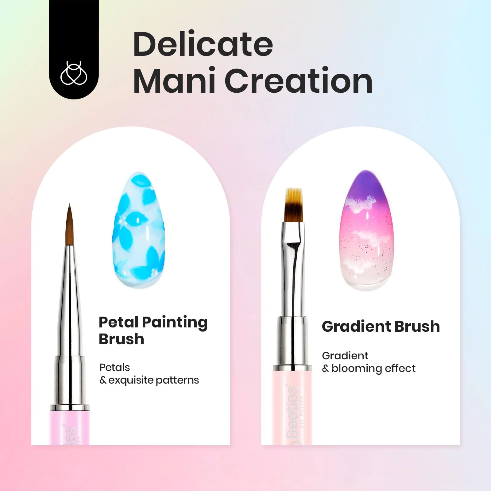 Double-ended Nail Art Brushes Kit 5 Pcs - Image 4