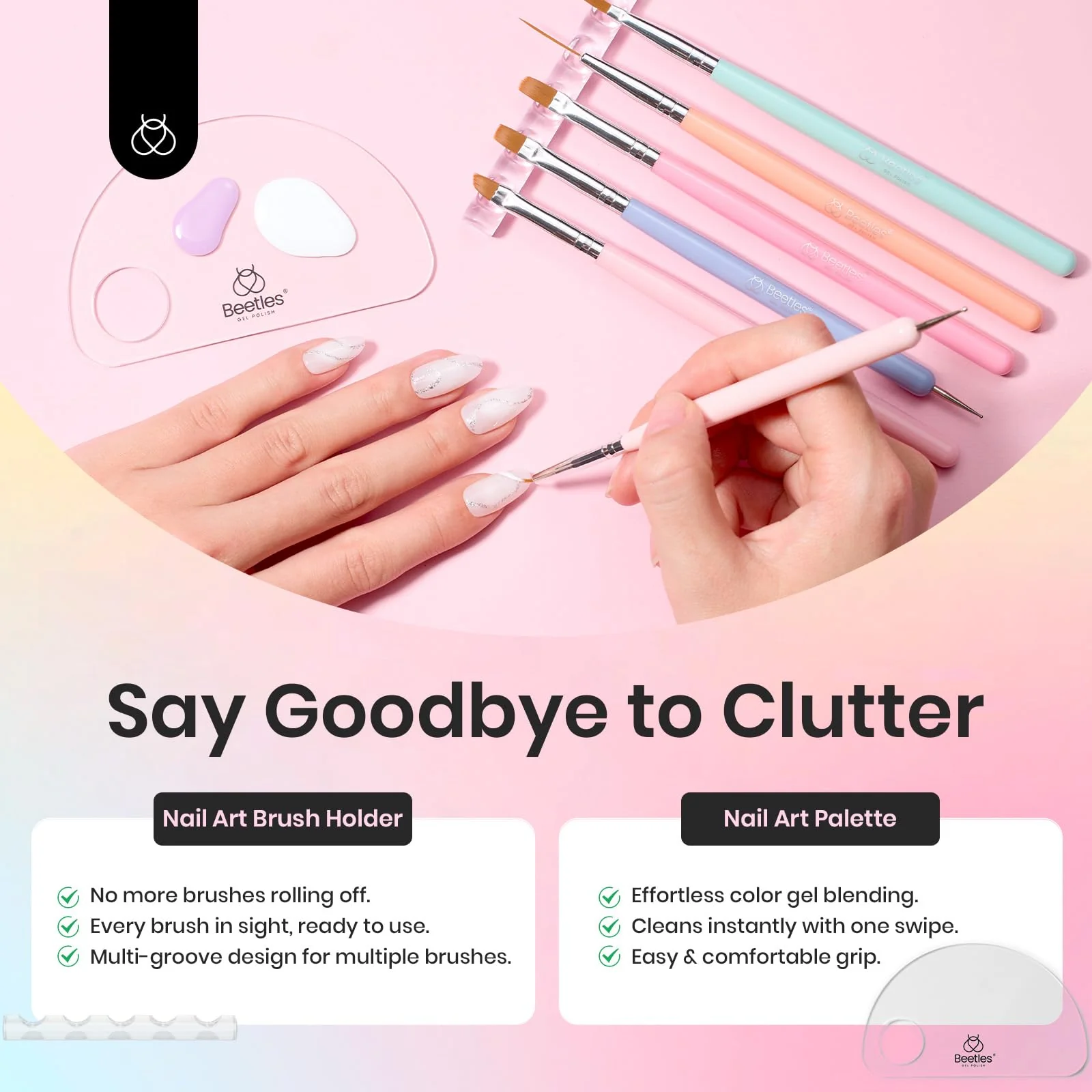 Double-ended Nail Art Brushes Kit 5 Pcs - Image 6
