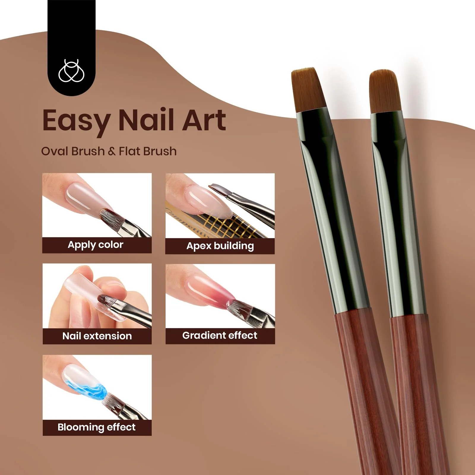 Elegant Nail Art Brushes Kit 6 Pcs - Image 3