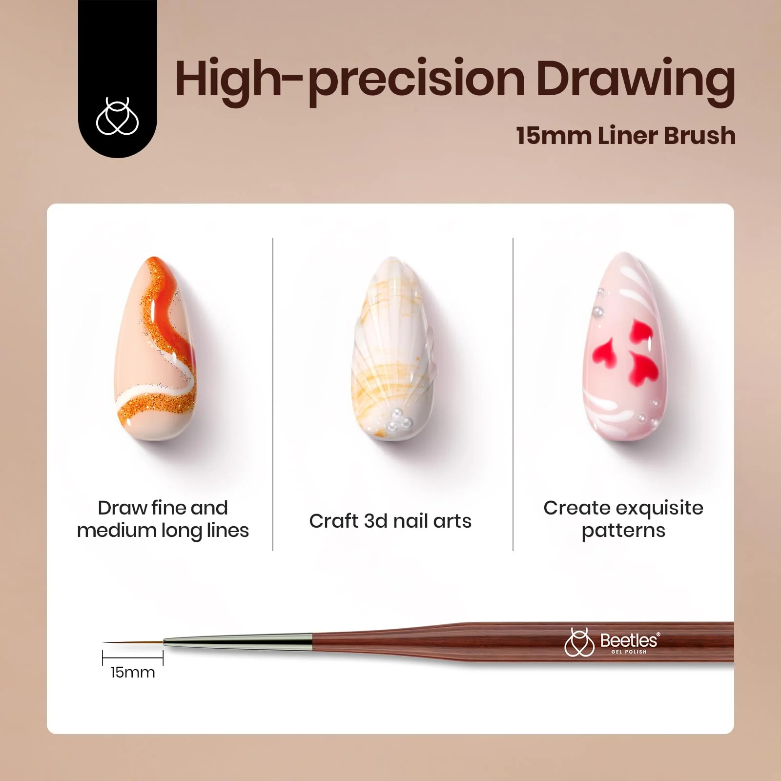 Elegant Nail Art Brushes Kit 6 Pcs - Image 5
