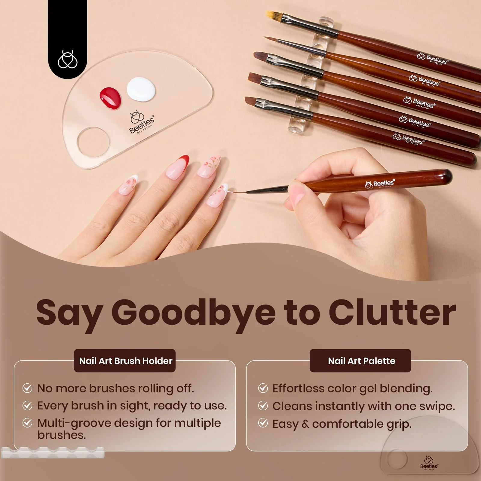 Elegant Nail Art Brushes Kit 6 Pcs - Image 7
