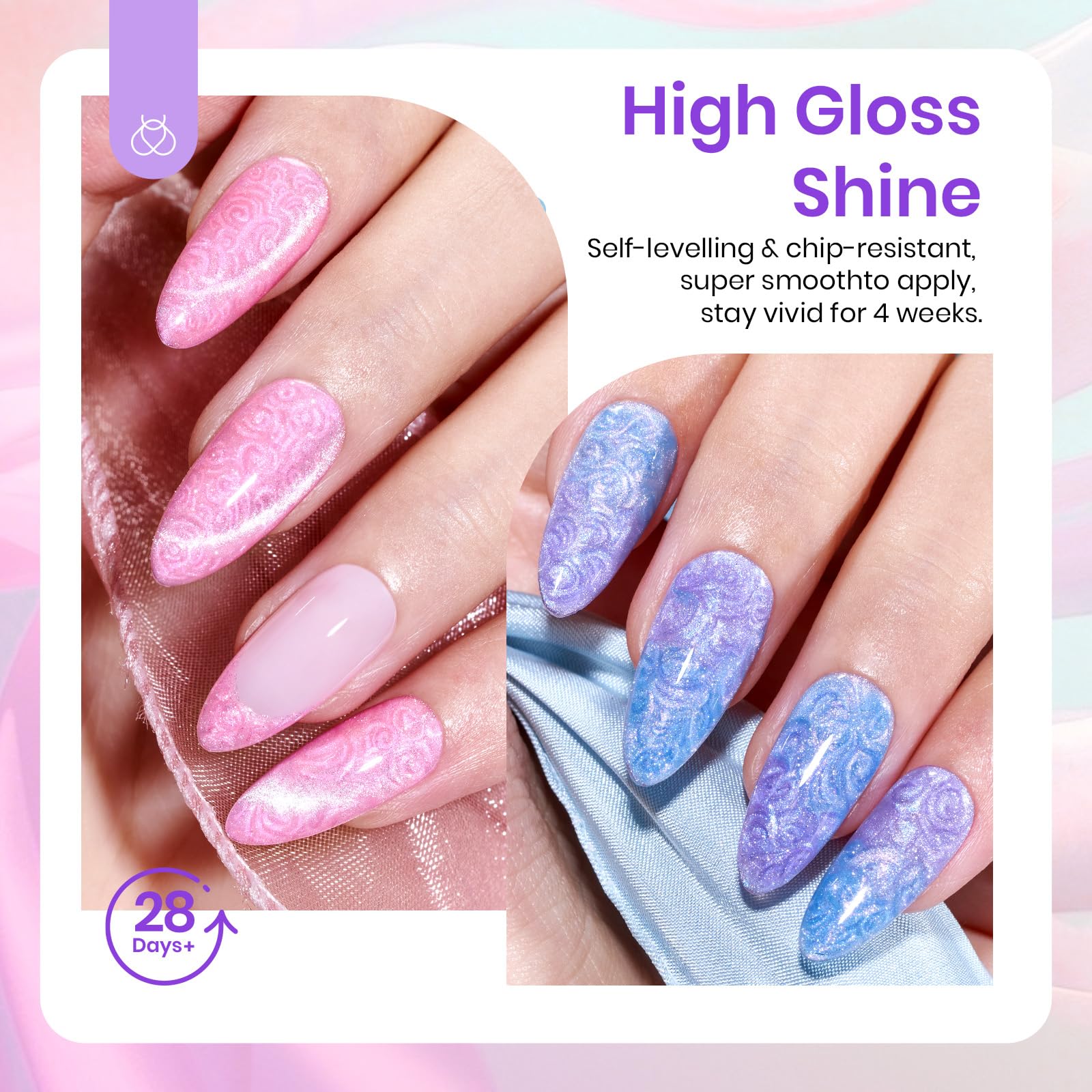 Whispering Waves Summer Nails 6 Colors Shimmer Glitter Nail Polish for Professionals - Image 3