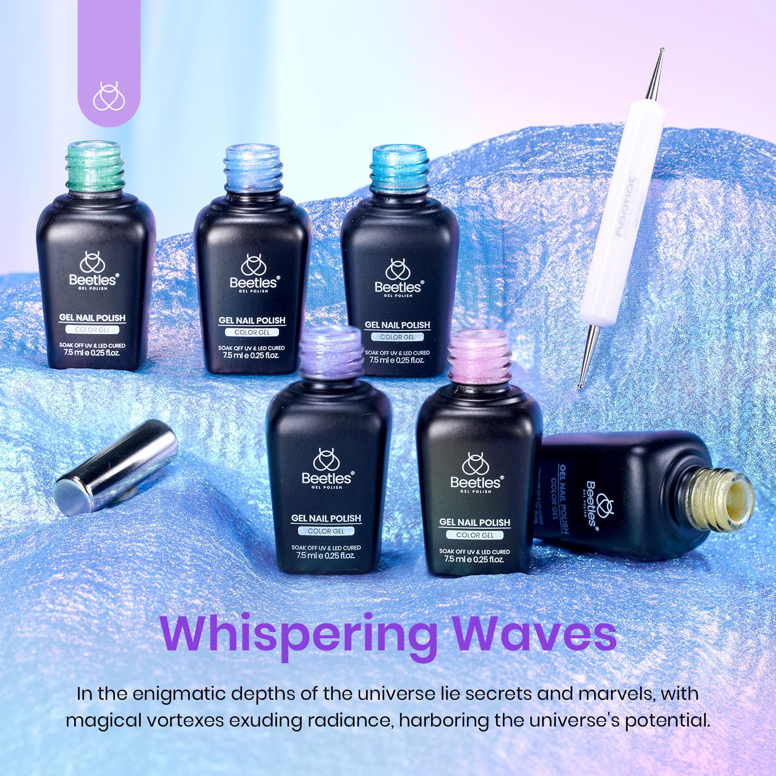 Whispering Waves Summer Nails 6 Colors Shimmer Glitter Nail Polish for Professionals - Image 6