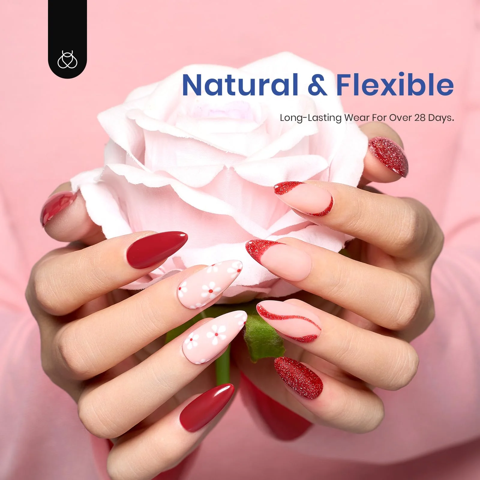 Half Matte Medium Almond Pre-shaped Tips Nail Extension Kit  #096 - Image 5