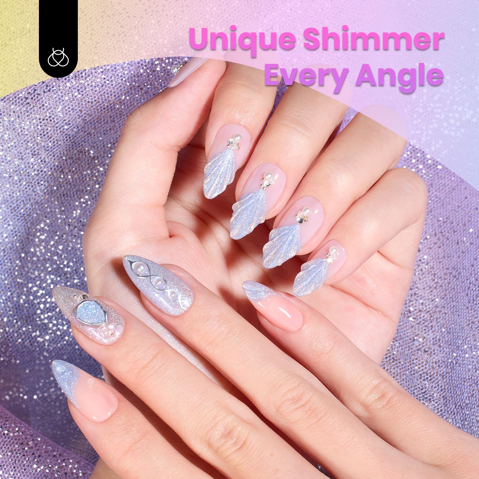 Holographic Cat Eye Gel Fairy's Descent 6 Colors Gel Nail Polish Set - Image 4