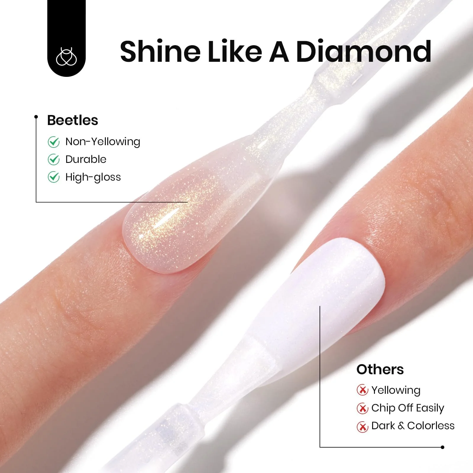 Limited Gift Box 8 Pcs Sparkly Glitter Gel Top Coat Set (Each 10ml) - Image 8
