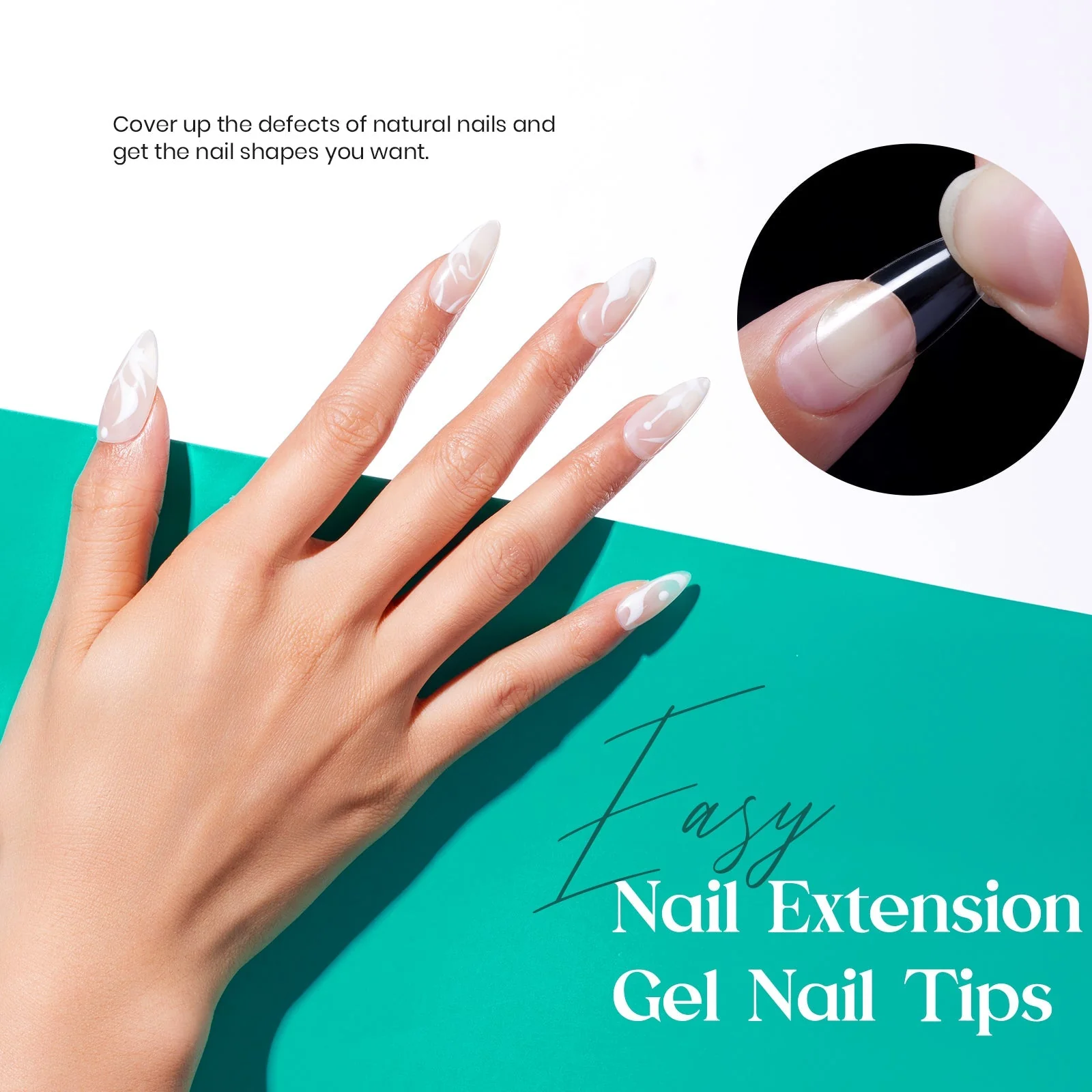 Medium Almond Pre-shaped Nail Gelly Tips-500pcs #061 - Image 5