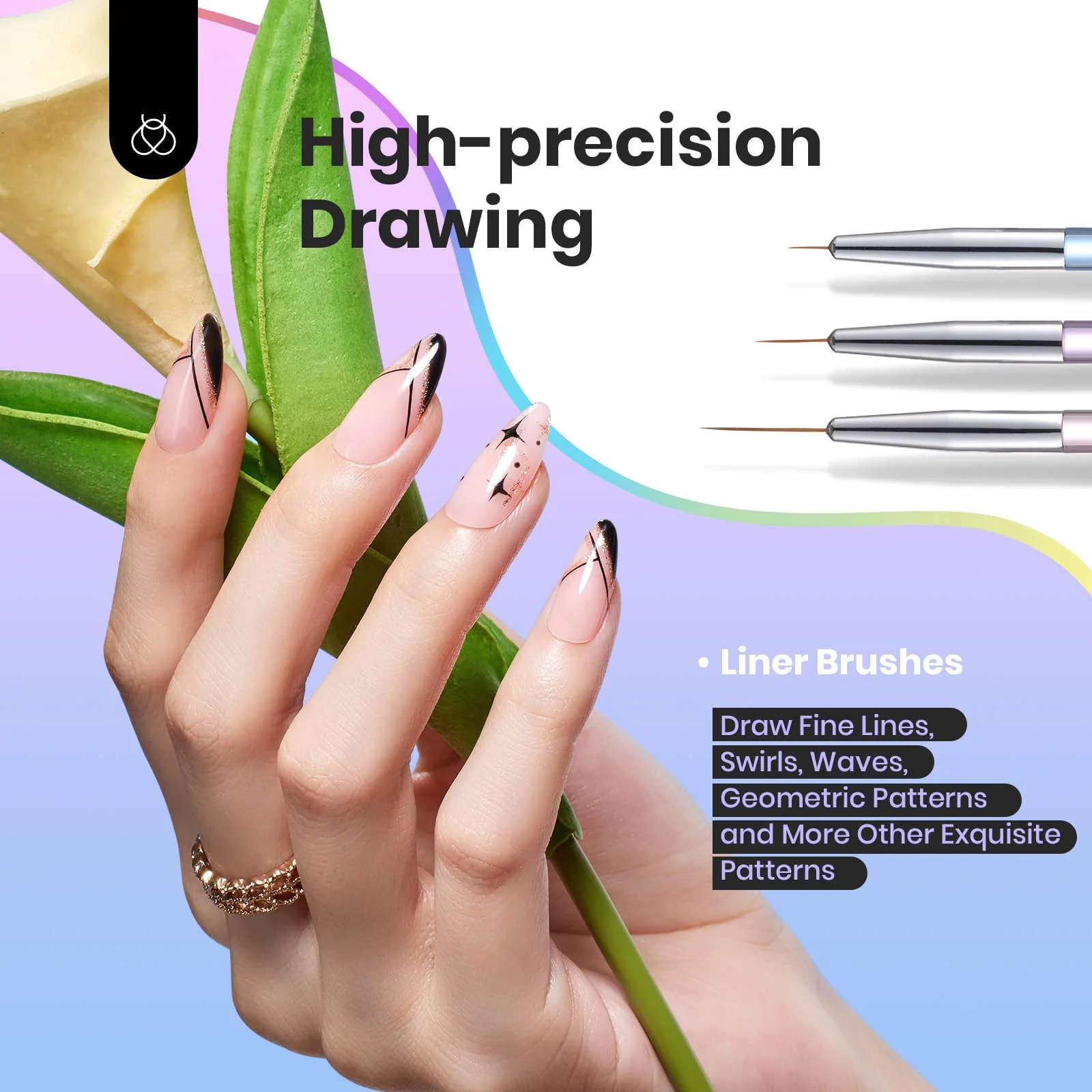Dual-Head Nail Art Brushes Set: Easy Painting in Various Nail Designs - Image 6