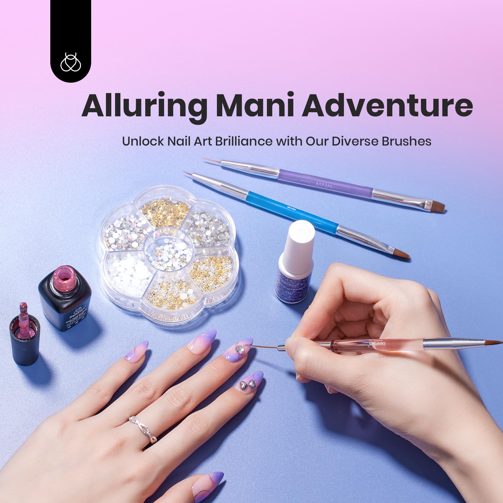 Dual-Head Nail Art Brushes Set: Easy Painting in Various Nail Designs - Image 7