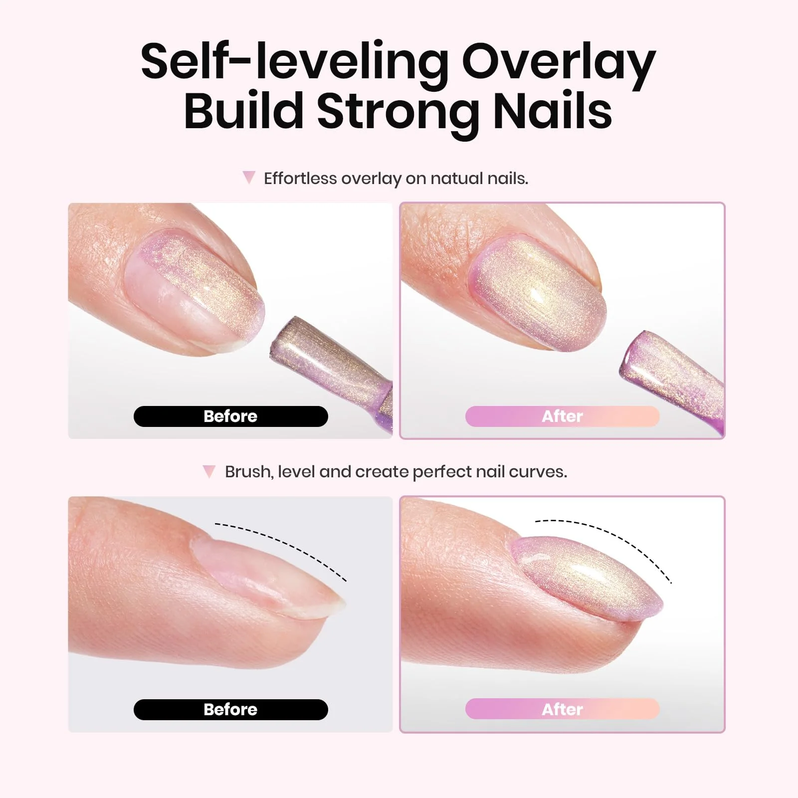Pearl Rubber - Summer Nails 6Pcs Pastel Rubber Base Coat Shimmer - Image 6