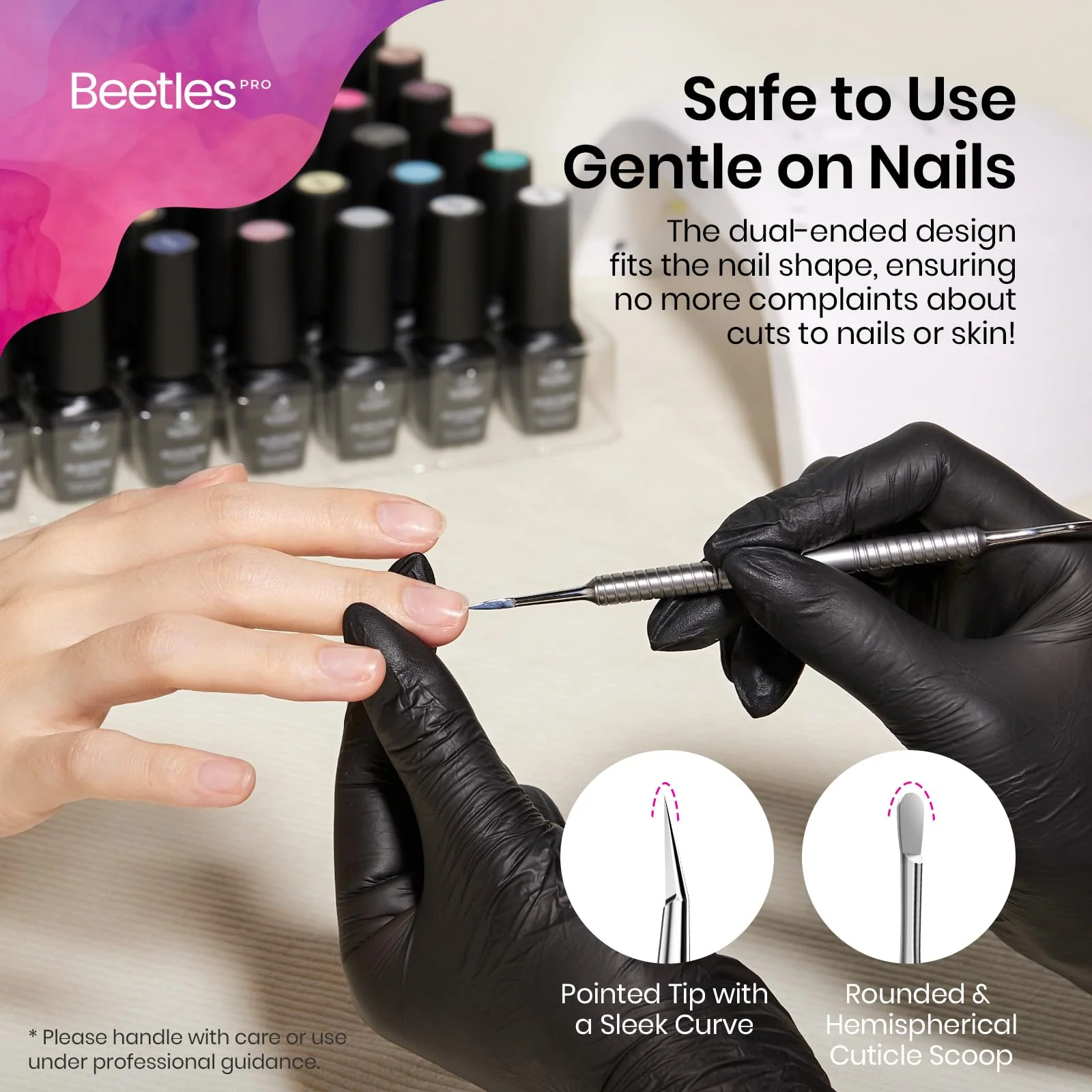 Pointed Tip(12mm) & Cuticle Scoop(14mm) Beetles Cuticle Nippers Professional Trimmer - Image 7
