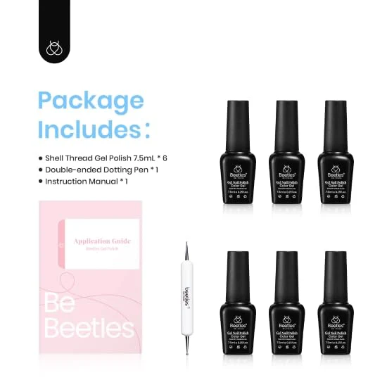 Pearly Moonstone Pearl Gel Polish | Summer Nails 6 Colors Gel Polish Set - Image 7